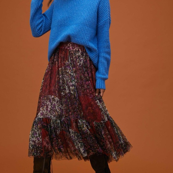Anthropologie Flounced Tulle Maxi Skirt - Picture 3 of 6